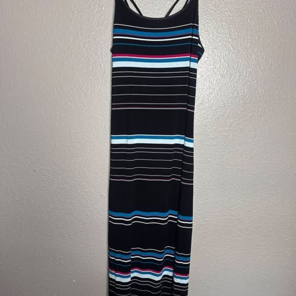 White House Black Market Striped Strappy Back Maxi Dress